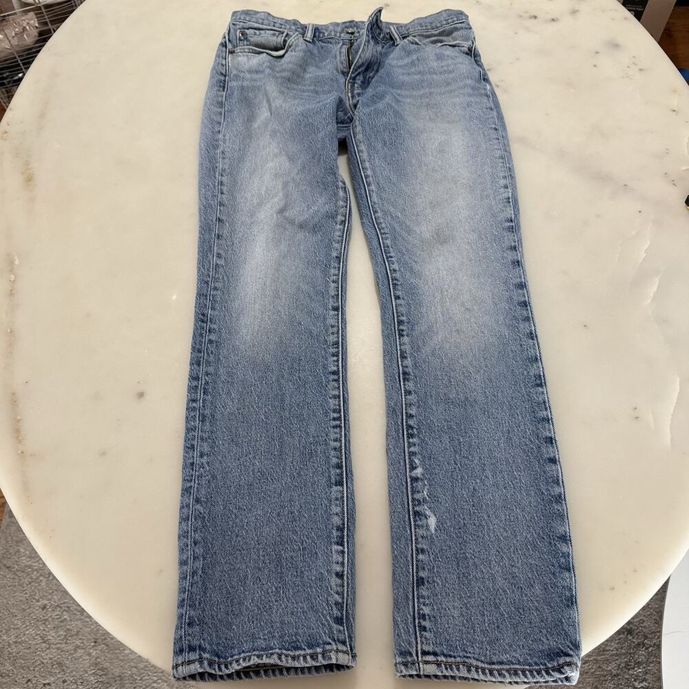 Levi's 511 Jeans Mens 32x32 Slim Straight Denim Zip Light Blue Wash Year 2017